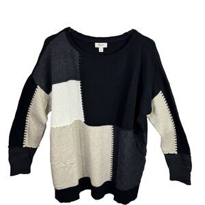 Style & Co Women's Sweater Colorblock Tunic Hammock Heather Combo Size L